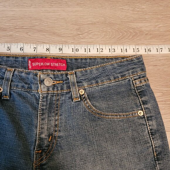 Vtg Levi's Jeans 7 L Superlow 518 Bootcut Medium Light Wash Denim Y2K Western - Picture 5 of 9